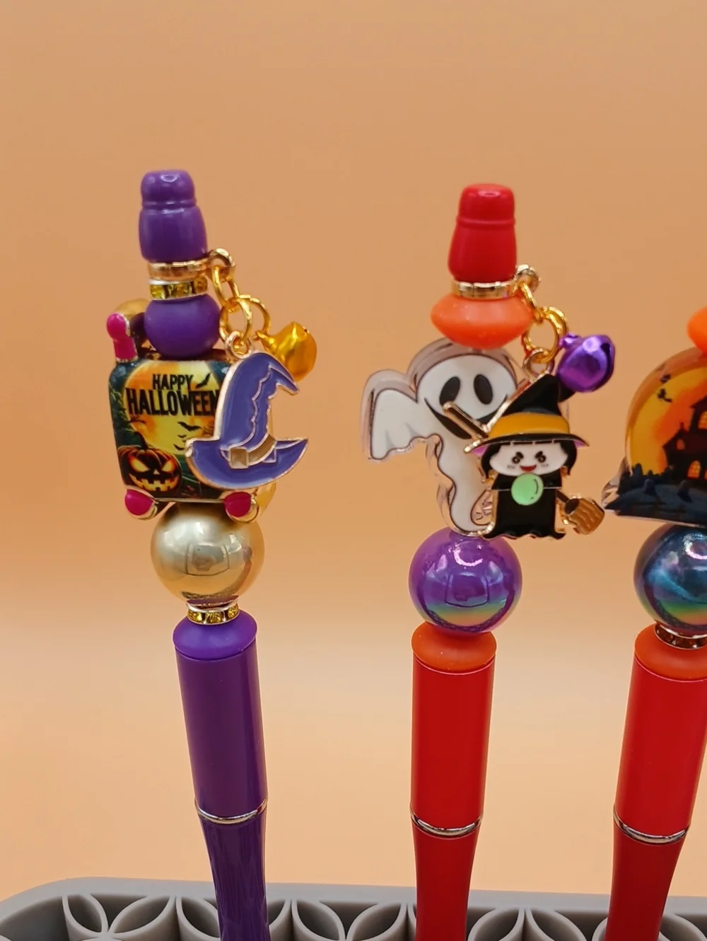 Halloween Charm Pen - Purple & Red